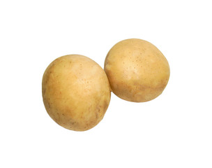 fresh potatoes on a white background