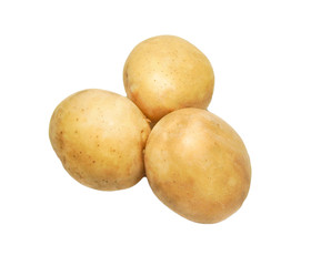 fresh potatoes on a white background