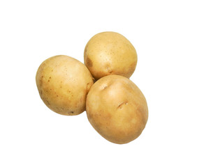 fresh potatoes on a white background