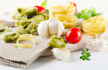 Italian healthy  food - pasta and vegetables