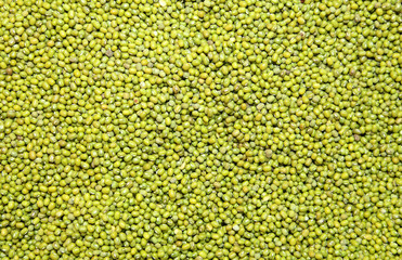The top view Green bean or Mung bean in the market