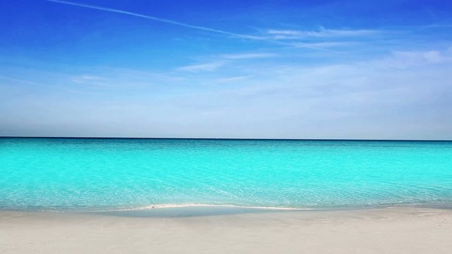 Formentera turquoise beach white sand and blue summer sky