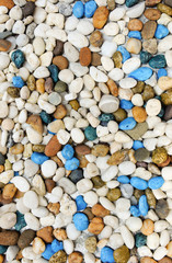 Many color pebble stone background