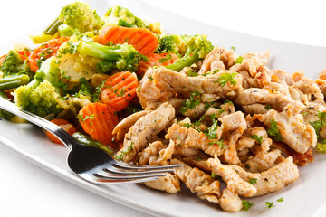 Roasted meat and vegetables