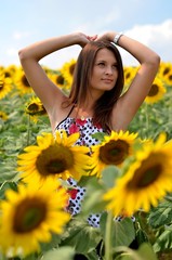 girl in a sunflower field