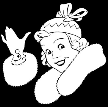 ragazza vintage che saluta