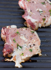 Cooking steak on the grill