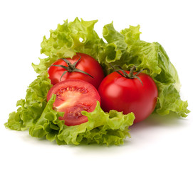 Tomato, cucumber vegetable and lettuce salad