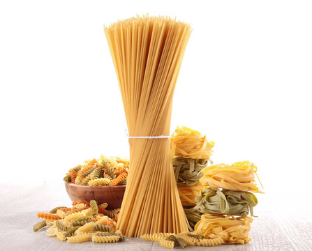 assortment of raw pasta