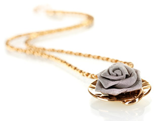 Naklejka premium Pendant in form of rose isolated on white