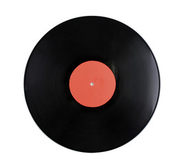 Fototapeta premium Black vinyl record isolated on white