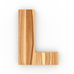 3d Font Wood Ash Letter L