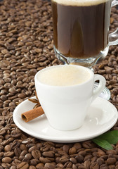 cup of coffee and beans