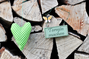 Termin machen Stoffherz