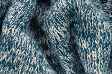 Gestrickter Stoff in blau