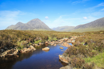 glen coe river highlands scotland - obrazy, fototapety, plakaty