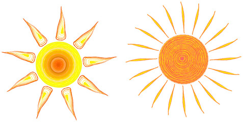 set of two artificial suns, vector illustration