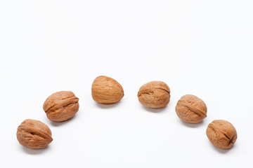 walnuts isolated on white background
