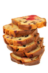 Les tranches de cake aux fruits