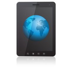 Tablet PC computer with globe screen