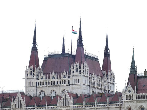 Towers with Hungarian flag