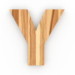 3d Font Wood Ash Letter Y