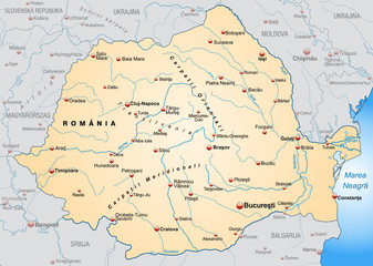 Umgebungskarte von Rumänien mit Nachbarländern