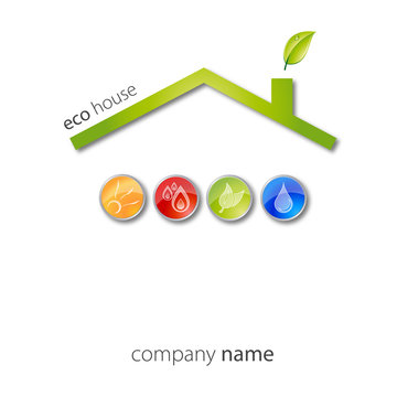 Logo house casa eco clima #vector