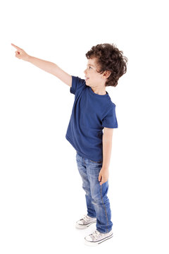Adorable kid over white background