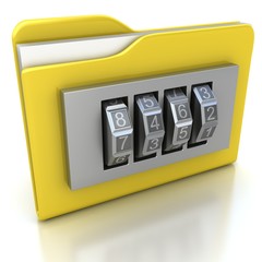 Folder icon with security lock dial