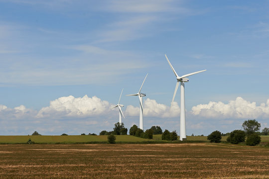 Danish countryside with windmills