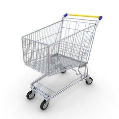 3d shopping cart isolated