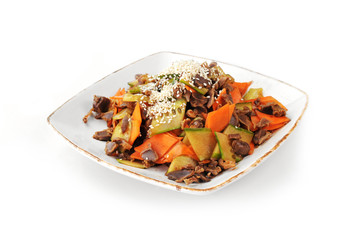 vegetables and  meat