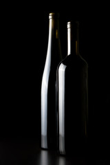 Wine glasses, a black background.