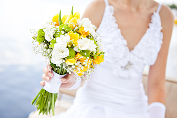 Bride holding a bouquet