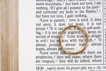 Wedding Ring on a Bible