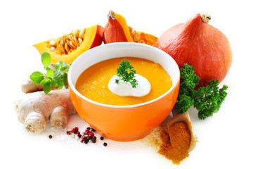Pumpkin Soup with Ingredients