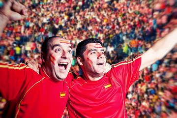 Football Supporters Watching a Match