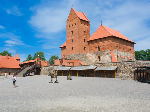 Castle on lake Galve in Trakai, Lithuania
