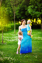 Fototapeta premium happy family outdoors