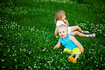 happy family outdoors