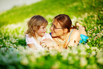 happy family outdoors
