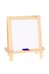 Blank whiteboard easel isolated on white