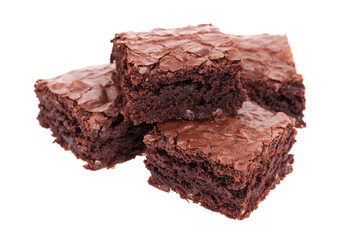 Stack of brownies isolated on white - 43014925