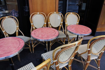 tables and chairs outside the bistro