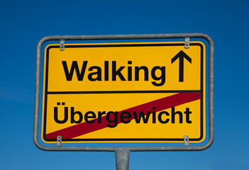 Wechsel-Schild ÜBERGEWICHT-WALKING