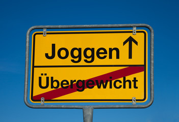 Wechsel-Schild ÜBERGEWICHT-JOGGEN