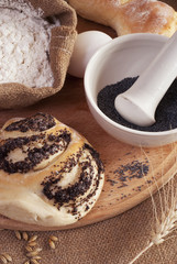 ingredients for the baking of bread
