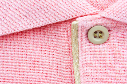 Close up new men's pink Polo T-shirt