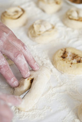 Making cinnamon rolls